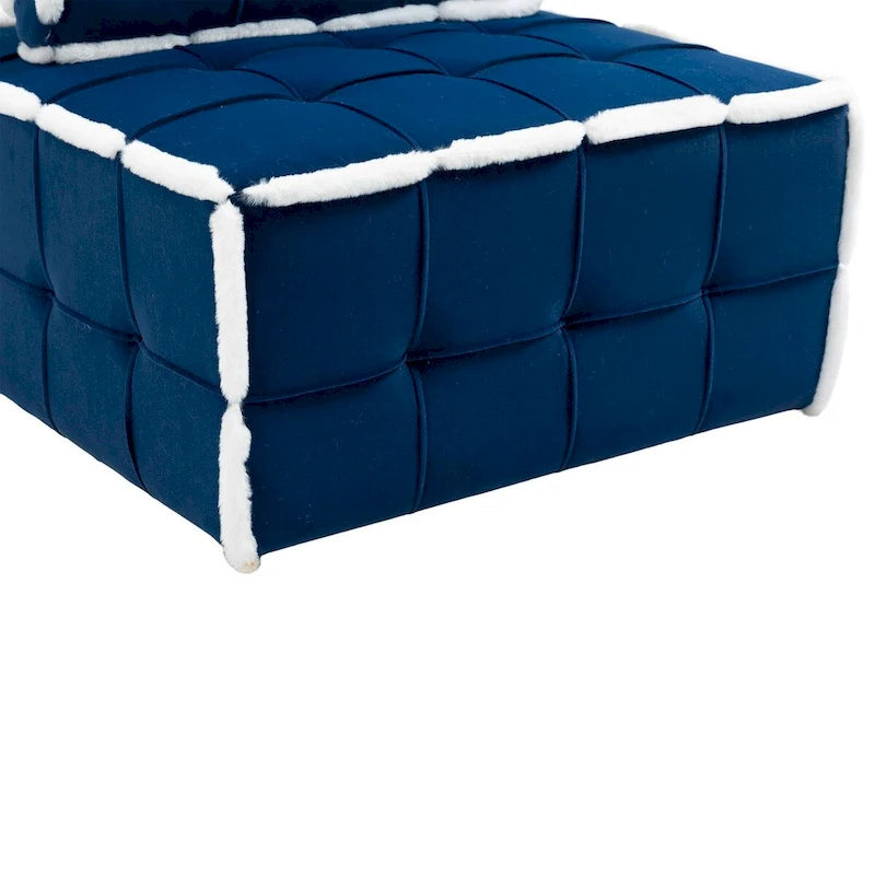 Poltrona d'accento senza braccioli in velluto con cuscino posteriore rimovibile e gambe in legno di caucciù – Arancione / Beige / Blu / Rosso / Giallo / Verde, Singola