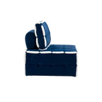 Poltrona d'accento senza braccioli in velluto con cuscino posteriore rimovibile e gambe in legno di caucciù – Arancione / Beige / Blu / Rosso / Giallo / Verde, Singola