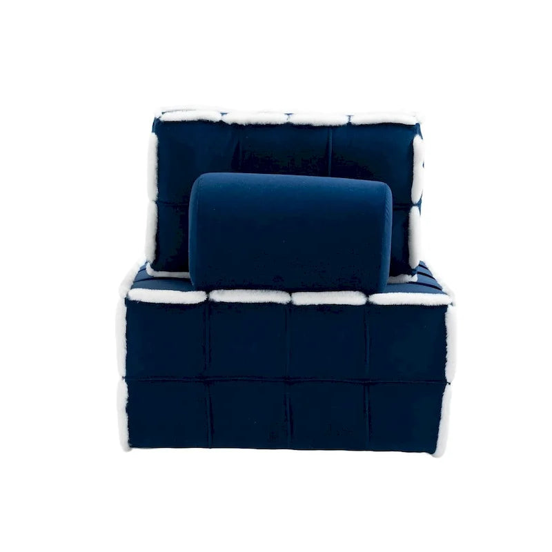 Poltrona d'accento senza braccioli in velluto con cuscino posteriore rimovibile e gambe in legno di caucciù – Arancione / Beige / Blu / Rosso / Giallo / Verde, Singola