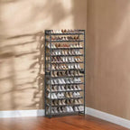 Scarpiera, Organizer per Scarpe a 12 Livelli, Scaffale Porta Scarpe in Metallo per Garage, Ingresso, Set di 2 Scaffali Impilabili a 6 Livelli, Contiene 48-60 Paia