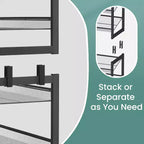 Scarpiera, Organizer per Scarpe a 12 Livelli, Scaffale Porta Scarpe in Metallo per Garage, Ingresso, Set di 2 Scaffali Impilabili a 6 Livelli, Contiene 48-60 Paia