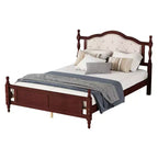 Struttura letto matrimoniale Queen Size con testiera, struttura letto a piattaforma in legno rustico, supporto a doghe in legno, nessun materasso a molle richiesto, facile montaggio