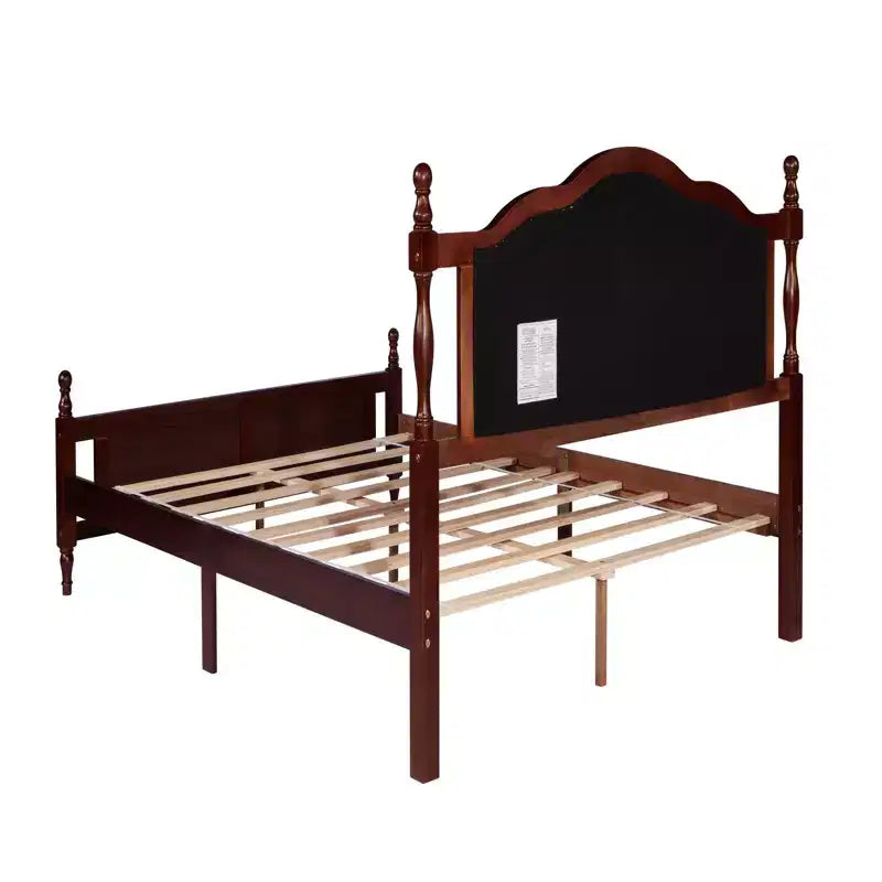 Struttura letto matrimoniale Queen Size con testiera, struttura letto a piattaforma in legno rustico, supporto a doghe in legno, nessun materasso a molle richiesto, facile montaggio