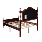 Struttura letto matrimoniale Queen Size con testiera, struttura letto a piattaforma in legno rustico, supporto a doghe in legno, nessun materasso a molle richiesto, facile montaggio