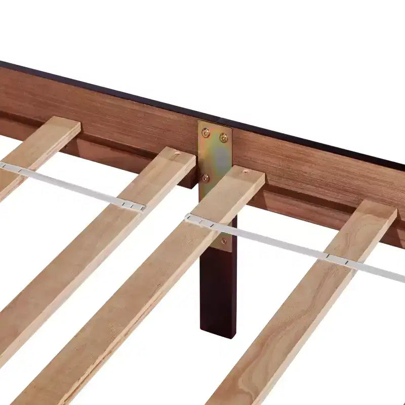Struttura letto matrimoniale Queen Size con testiera, struttura letto a piattaforma in legno rustico, supporto a doghe in legno, nessun materasso a molle richiesto, facile montaggio