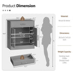 Madia credenza moderna con vani – Marrone scuro / Grigio / Bianco, singola