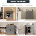 Madia credenza moderna con vani – Marrone scuro / Grigio / Bianco, singola