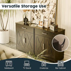 Madia credenza moderna con vani – Marrone scuro / Grigio / Bianco, singola