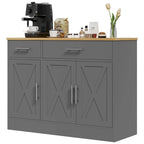 Madia credenza moderna con vani – Marrone scuro / Grigio / Bianco, singola