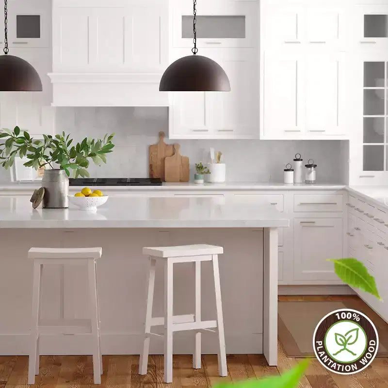 Sgabelli alti da cucina PJ Wood Classic con seduta a sella da 74 cm