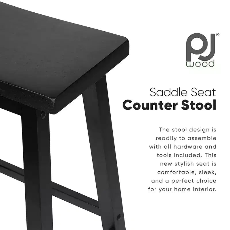 Sgabelli alti da cucina PJ Wood Classic con seduta a sella da 74 cm
