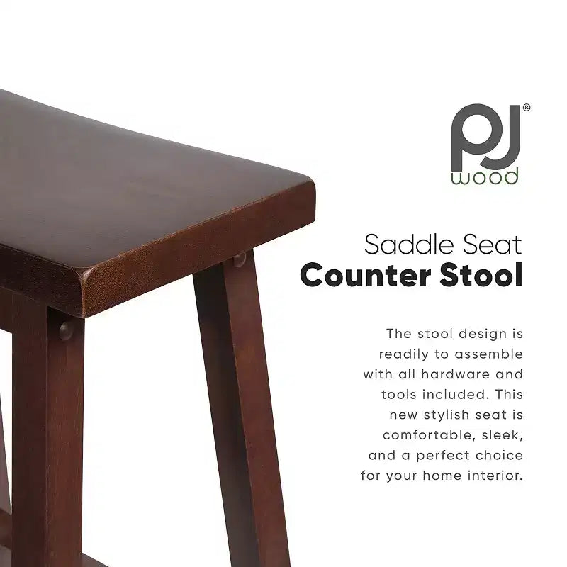 Sgabelli alti da cucina PJ Wood Classic con seduta a sella da 74 cm