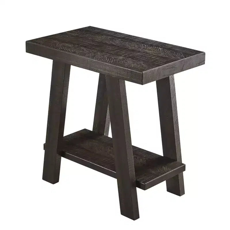 Tavolino da Divano Atene Contemporaneo in Legno con Ripiano Finitura Espresso Invecchiato