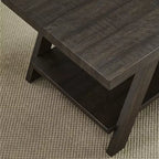 Tavolino da Divano Atene Contemporaneo in Legno con Ripiano Finitura Espresso Invecchiato