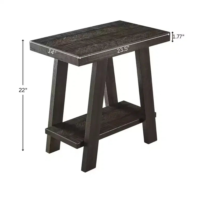Tavolino da Divano Atene Contemporaneo in Legno con Ripiano Finitura Espresso Invecchiato