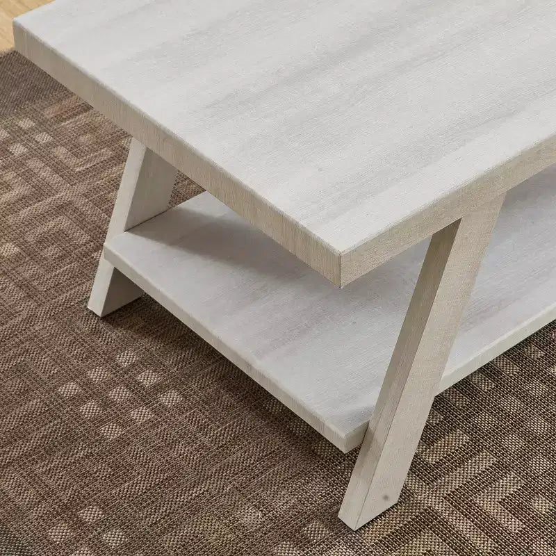 Tavolino comodino Athens Contemporary in legno con finitura bianca