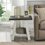 Tavolino Roundhill Furniture Athens contemporaneo a due tonalità con ripiano in legno, color carbone effetto invecchiato e beige