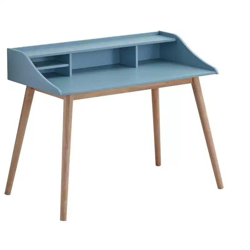 Scrivania in legno moderna di metà secolo con credenza Roundhill Furniture Roskilde, blu