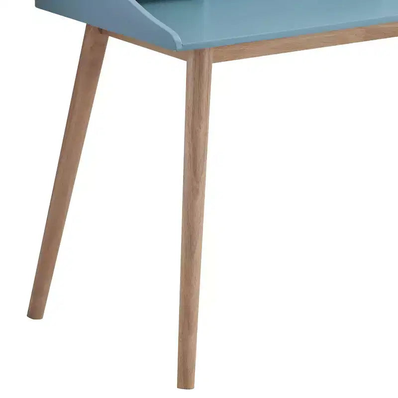 Scrivania in legno moderna di metà secolo con credenza Roundhill Furniture Roskilde, blu