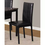 Sedie da pranzo con struttura in metallo e sedile in similpelle Roundhill Furniture Noyes, nere, set da 4