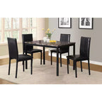 Sedie da pranzo con struttura in metallo e sedile in similpelle Roundhill Furniture Noyes, nere, set da 4