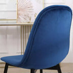 Sedie da pranzo contemporanee Roundhill Furniture Lassan in tessuto, blu, set da 4