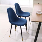 Sedie da pranzo contemporanee Roundhill Furniture Lassan in tessuto, blu, set da 4