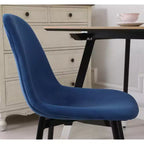 Sedie da pranzo contemporanee Roundhill Furniture Lassan in tessuto, blu, set da 4