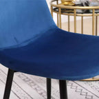 Sedie da pranzo contemporanee Roundhill Furniture Lassan in tessuto, blu, set da 4