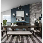 Panca da pranzo imbottita Roundhill Furniture Grant con borchie, grigia