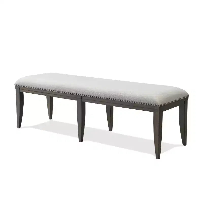 Panca da pranzo imbottita Roundhill Furniture Grant con borchie, grigia