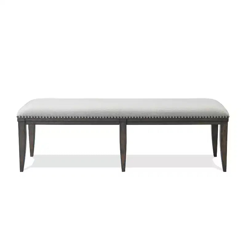 Panca da pranzo imbottita Roundhill Furniture Grant con borchie, grigia