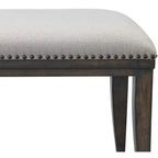 Panca da pranzo imbottita Roundhill Furniture Grant con borchie, grigia
