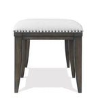 Panca da pranzo imbottita Roundhill Furniture Grant con borchie, grigia