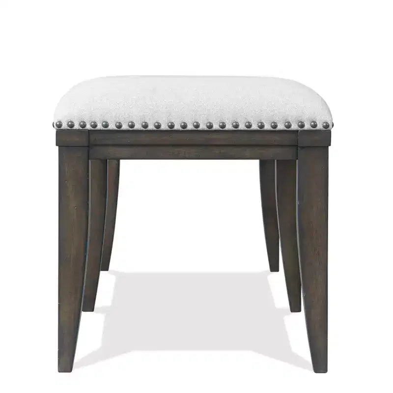 Panca da pranzo imbottita Roundhill Furniture Grant con borchie, grigia