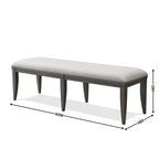 Panca da pranzo imbottita Roundhill Furniture Grant con borchie, grigia