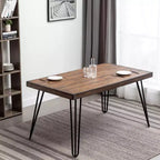 Set da pranzo Amisos da 6 pezzi, tavolo da pranzo con gambe a forcina con 4 sedie e una panca in legno, 3 opzioni di colore