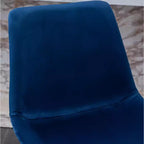 Sgabello da bancone moderno in velluto Roundhill Furniture Aufurr 26,50, blu, set da 2