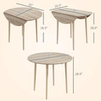 Tavolo da pranzo rotondo pieghevole con anta a ribalta da 89 cm e gambe in legno di pino – Nero/Beige, per 4 persone