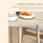 Tavolo da pranzo rotondo pieghevole con anta a ribalta da 89 cm e gambe in legno di pino – Nero/Beige, per 4 persone