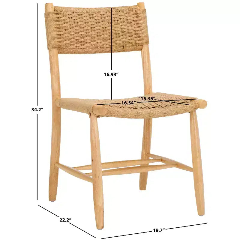 Sedia da pranzo in corda Hylos (set da 2) - DCH8803 - Naturale/Biondo chiaro - Safavieh