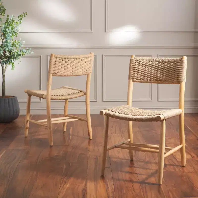 Sedia da pranzo in corda Hylos (set da 2) - DCH8803 - Naturale/Biondo chiaro - Safavieh