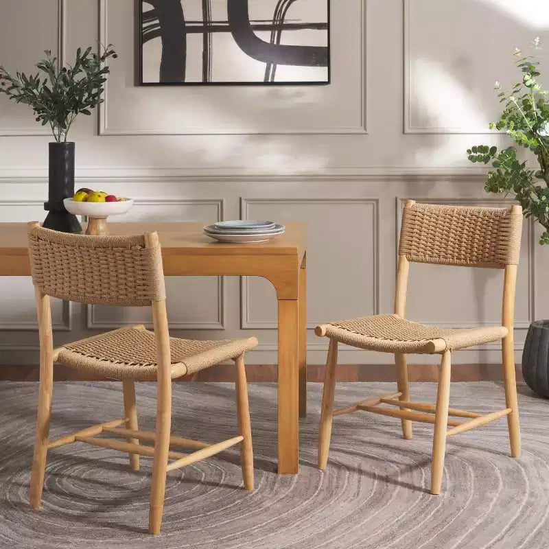 Sedia da pranzo in corda Hylos (set da 2) - DCH8803 - Naturale/Biondo chiaro - Safavieh