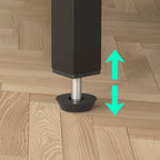 Scrivania angolare a L reversibile con ripiani e stazione di ricarica integrata – Rovere grigio / Nero / Marrone rustico / Bianco, Singola