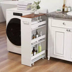 Costway Carrello Portaoggetti a 4 Livelli, Carrello da Cucina Stretto a 8 Ruote con Ripiani Aperti Marrone/Grigio/Bianco/Nero