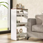 Costway Carrello Portaoggetti a 4 Livelli, Carrello da Cucina Stretto a 8 Ruote con Ripiani Aperti Marrone/Grigio/Bianco/Nero