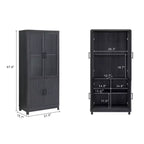 Libreria Manhattan Comfort Jodie 67.6 con 6 Ripiani Regolabili e Ante in Vetro Temperato