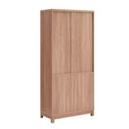 Libreria Manhattan Comfort Jodie 67.6 con 6 Ripiani Regolabili e Ante in Vetro Temperato