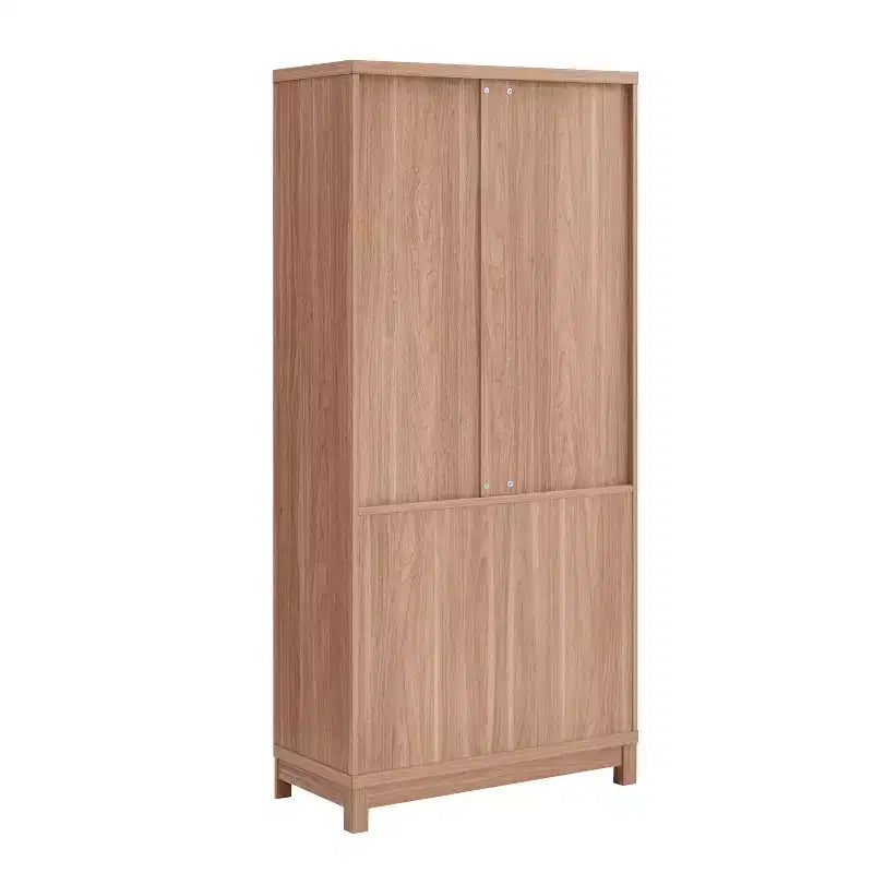 Libreria Manhattan Comfort Jodie 67.6 con 6 Ripiani Regolabili e Ante in Vetro Temperato