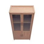 Libreria Manhattan Comfort Jodie 67.6 con 6 Ripiani Regolabili e Ante in Vetro Temperato